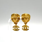 Chanel CC Logo Color Stone Swing Gold Silver Earrings — view 3