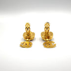 Chanel CC Logo Color Stone Swing Gold Silver Earrings — view 8
