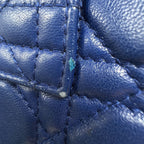 Dior Cannage Chain Shoulder Bag Wallet Leather Blue — view 6