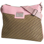 Dior Street Chic Shoulder Bag Trotter Pattern Canvas Beige Pink