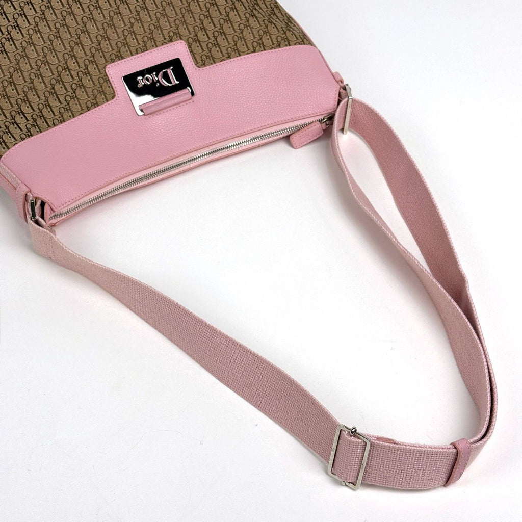 Dior Street Chic Shoulder Bag Trotter Pattern Canvas Beige Pink — view 8