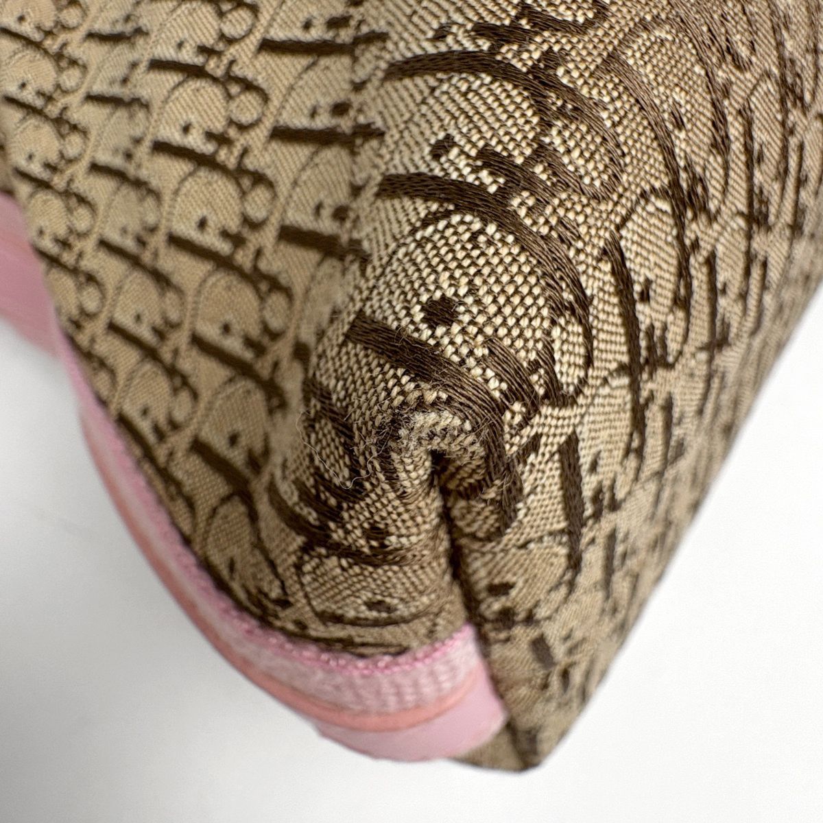 Dior Street Chic Shoulder Bag Trotter Pattern Canvas Beige Pink — view 3