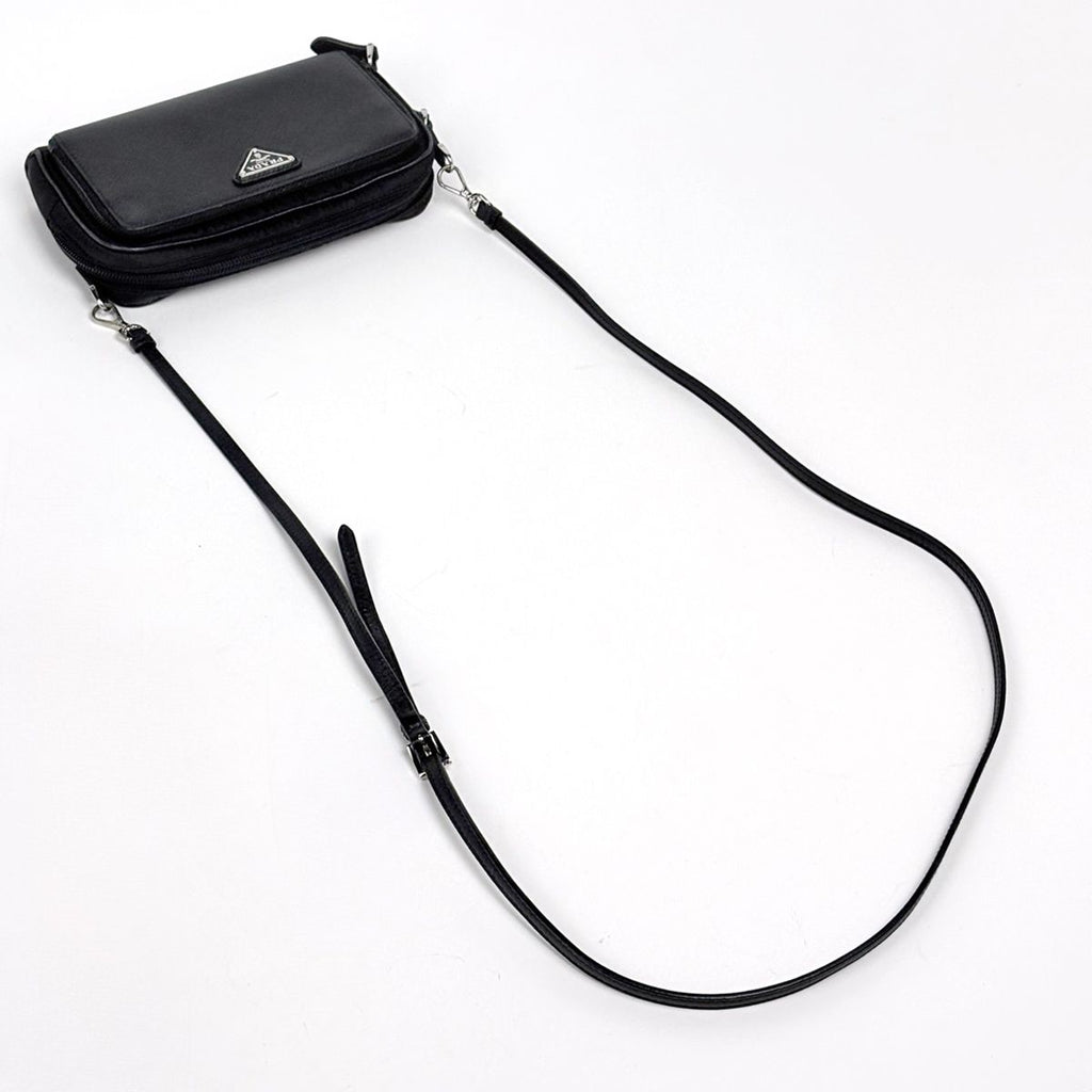 Prada Shoulder Bag Pochette Nylon Nero — view 7