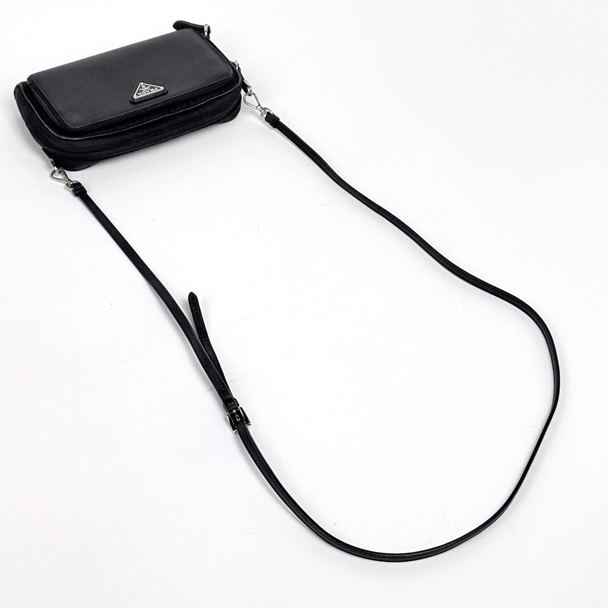 Prada Shoulder Bag Pochette Nylon Nero — view 7
