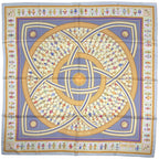 Hermes Carre 90 Donner la Reach Out Scarf Silk Light Blue Multicolor