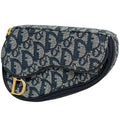 Dior Trotter Pattern Saddle Pouch Canvas Navy