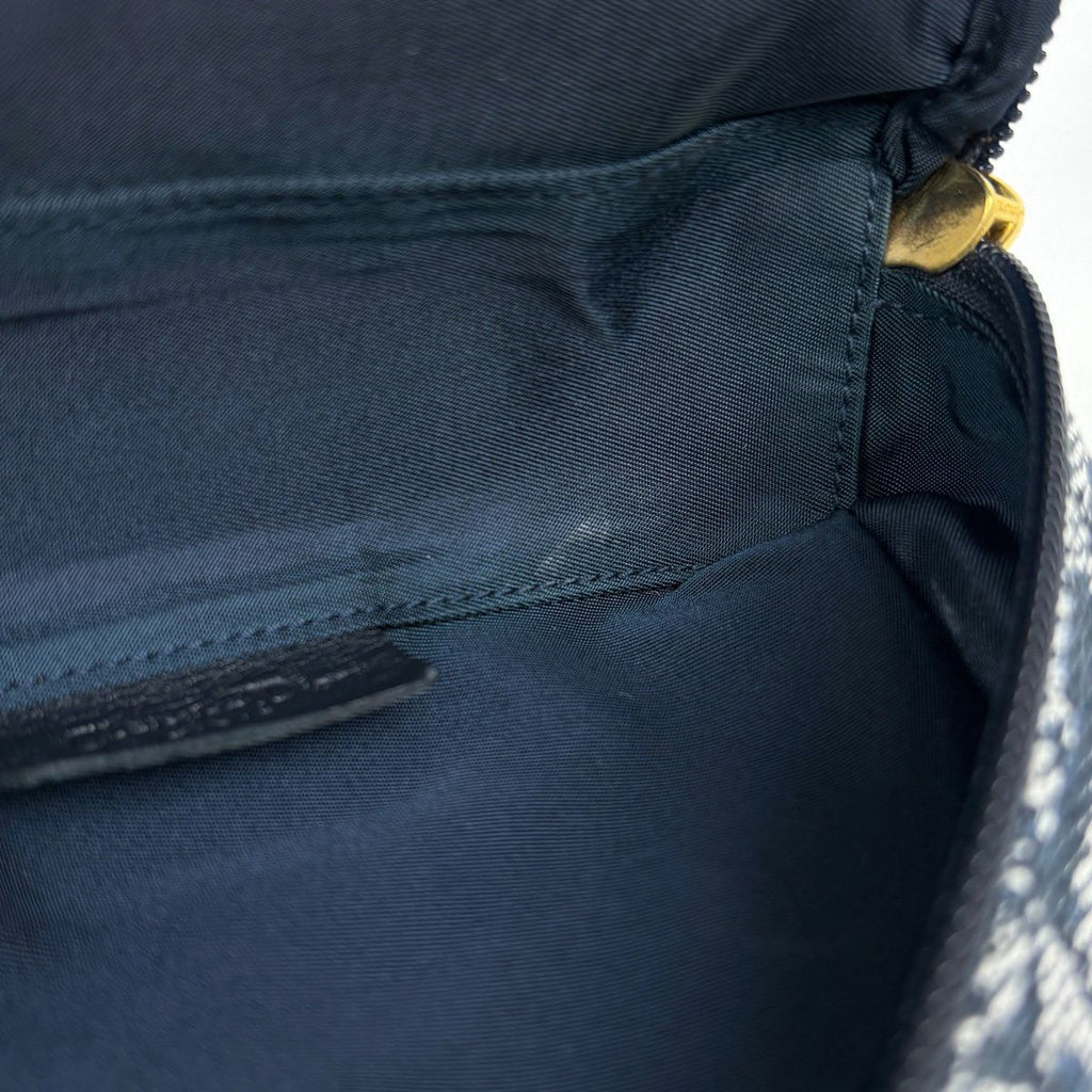 Dior Trotter Pattern Saddle Pouch Canvas Navy — view 7