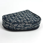 Dior Trotter Pattern Saddle Pouch Canvas Navy — view 2