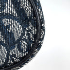 Dior Trotter Pattern Saddle Pouch Canvas Navy — view 3