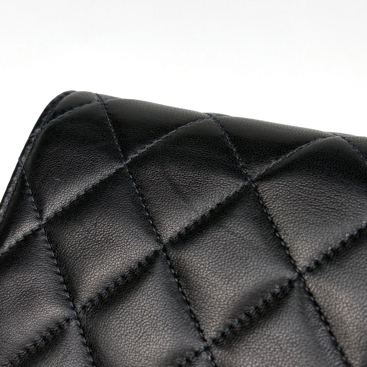 Chanel Quilted Single Flap Chain Shoulder Bag CC Logo Push Lock Leather Black — view 7