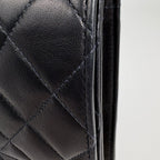 Chanel Quilted Single Flap Chain Shoulder Bag CC Logo Push Lock Leather Black — view 5