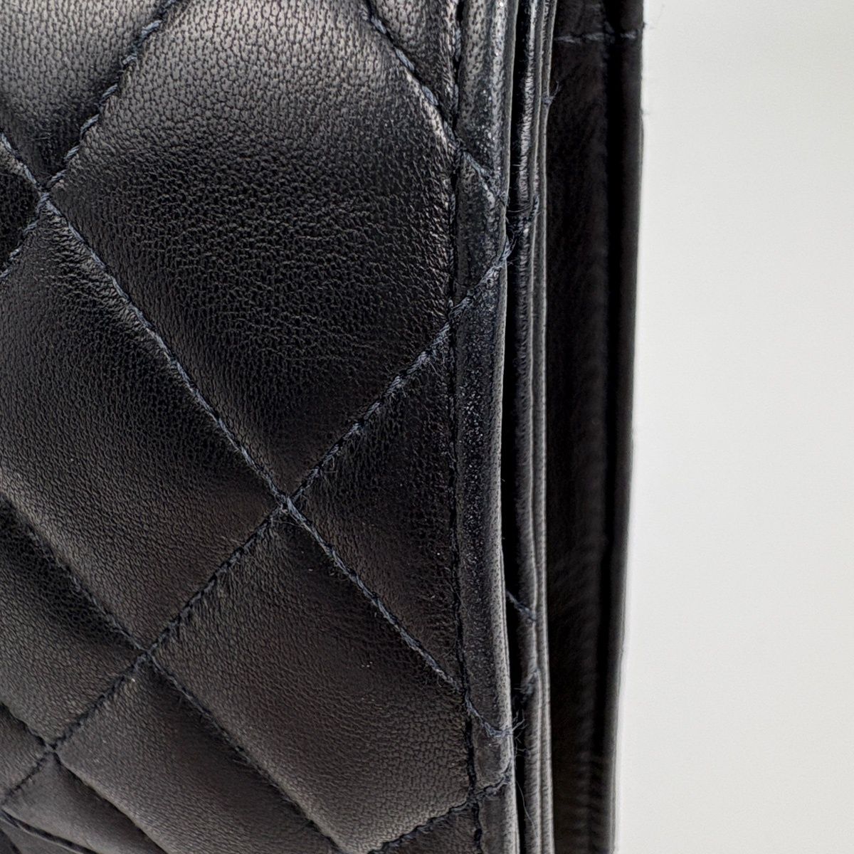 Chanel Quilted Single Flap Chain Shoulder Bag CC Logo Push Lock Leather Black — view 5