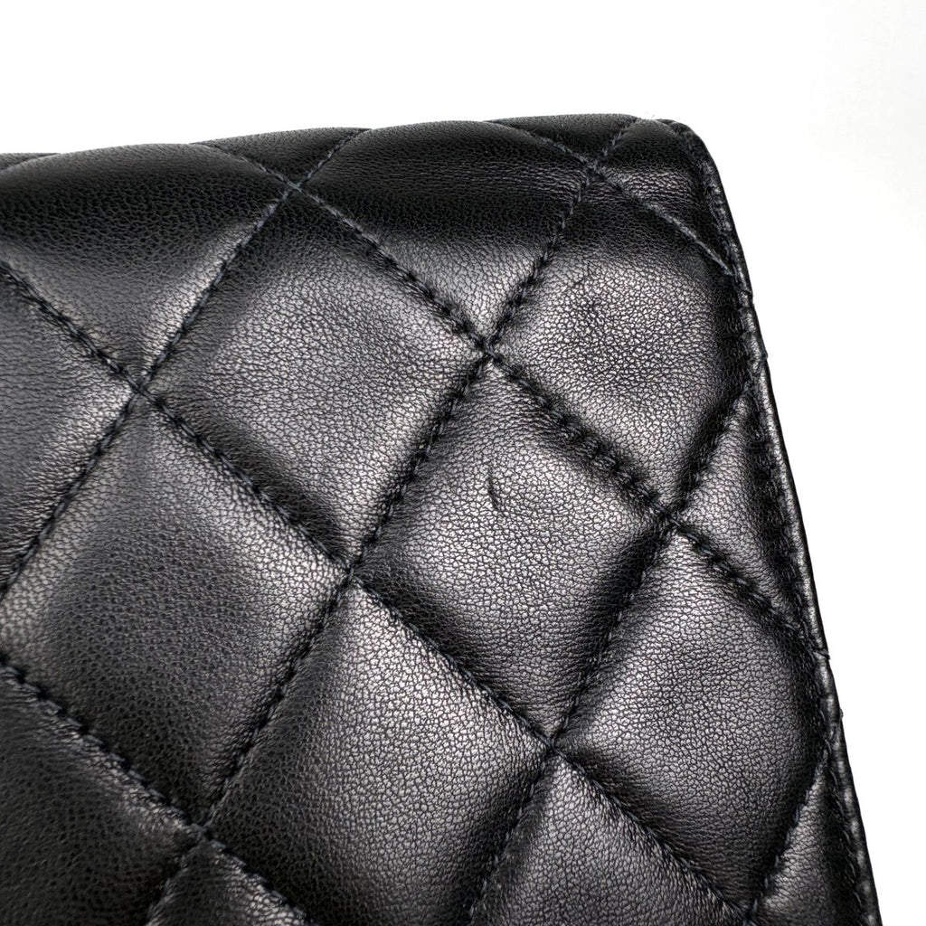 Chanel Quilted Single Flap Chain Shoulder Bag CC Logo Push Lock Leather Black — view 6