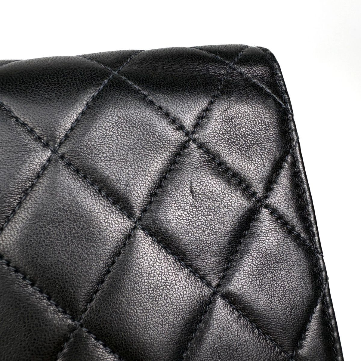 Chanel Quilted Single Flap Chain Shoulder Bag CC Logo Push Lock Leather Black — view 6