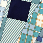 Hermes Carre 90 Ex Libris a Carreaux Check Carriage Scarf Silk Blue Multicolor
