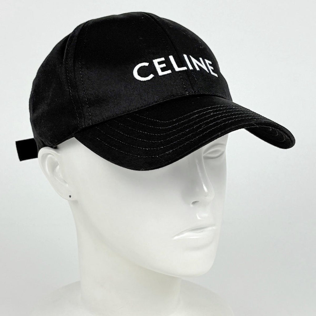 Celine Logo Cap Baseball Cap Hat Polyester Cotton Black — view 5