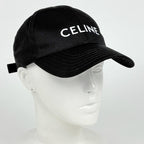 Celine Logo Cap Baseball Cap Hat Polyester Cotton Black — view 5