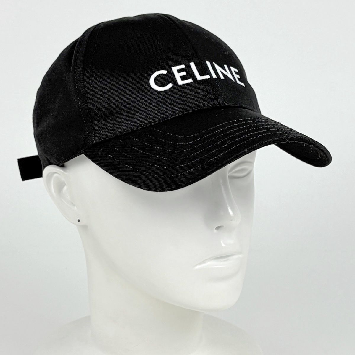 Celine Logo Cap Baseball Cap Hat Polyester Cotton Black — view 5