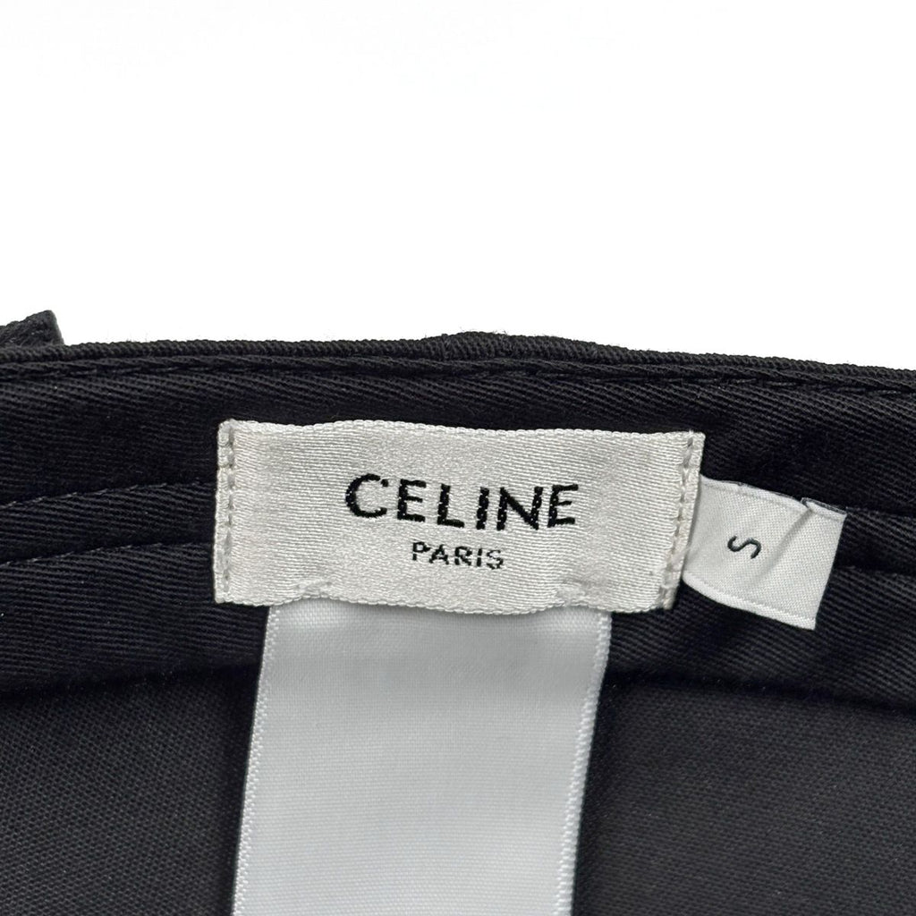 Celine Logo Cap Baseball Cap Hat Polyester Cotton Black — view 4