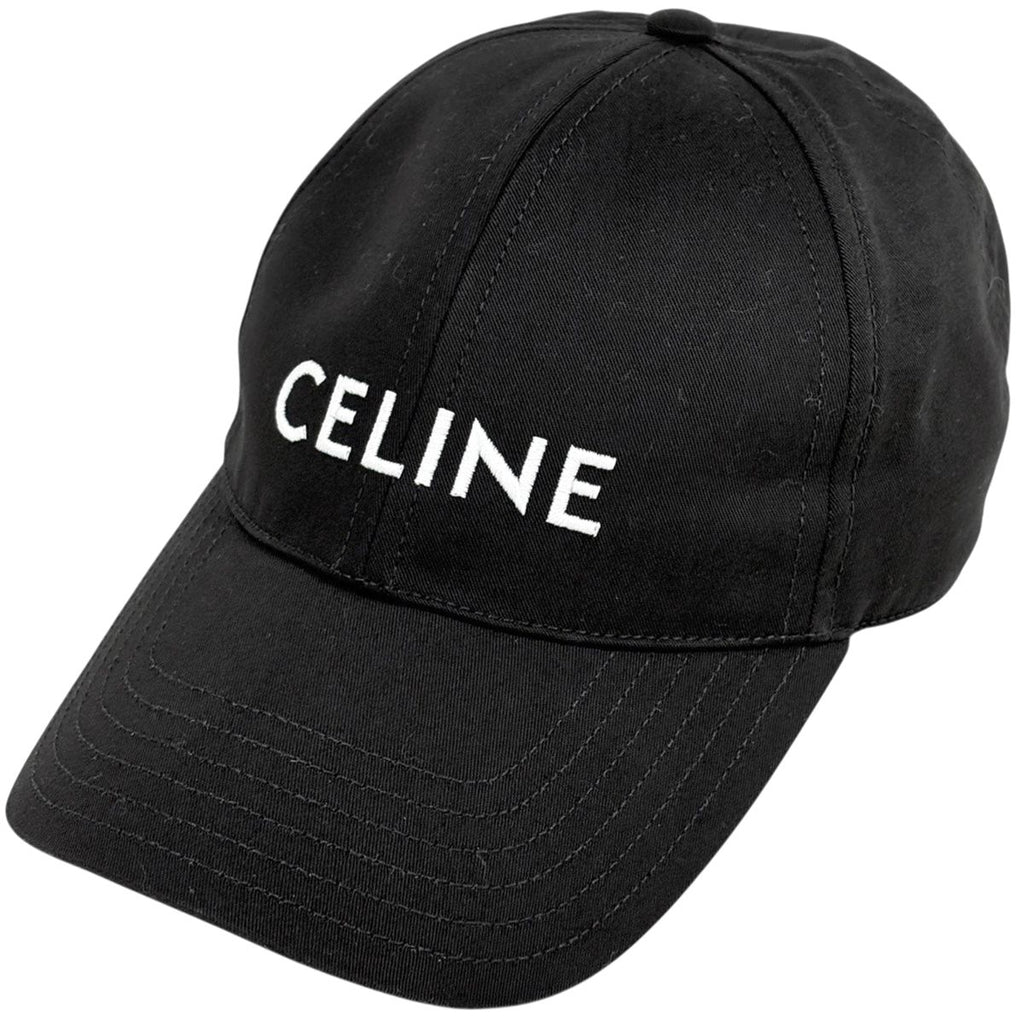 Celine Logo Cap Baseball Cap Hat Polyester Cotton Black