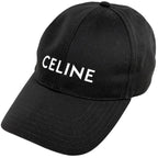 Celine Logo Cap Baseball Cap Hat Polyester Cotton Black