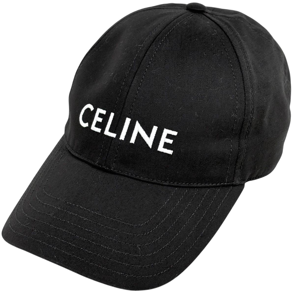Celine Logo Cap Baseball Cap Hat Polyester Cotton Black