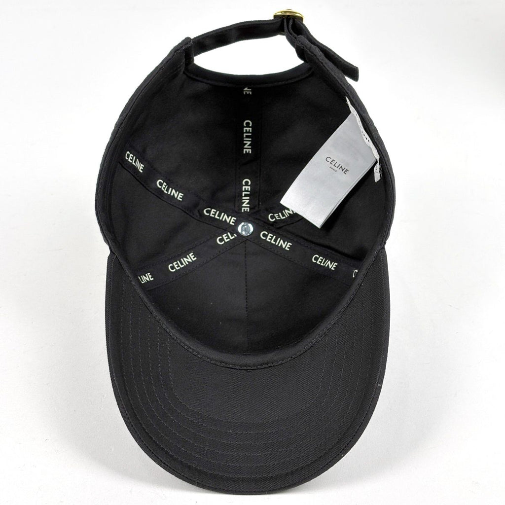 Celine Logo Cap Baseball Cap Hat Polyester Cotton Black — view 3