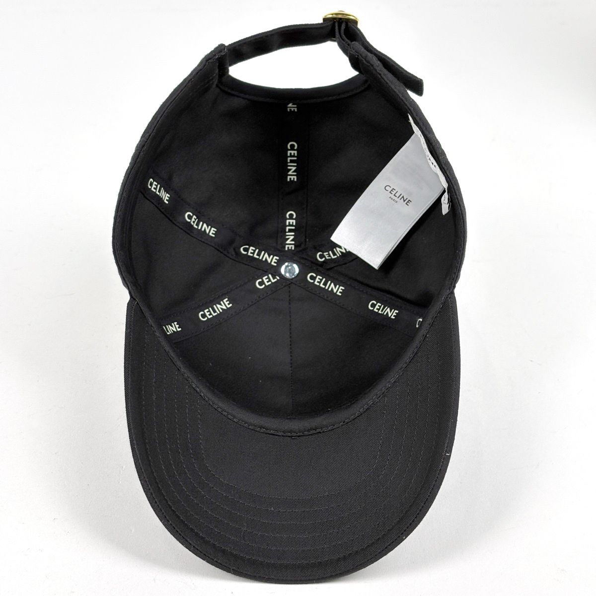 Celine Logo Cap Baseball Cap Hat Polyester Cotton Black — view 3