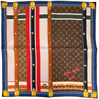 Louis Vuitton Carre 45 Trunk in Love Monogram Scarf Silk Brown Multicolor