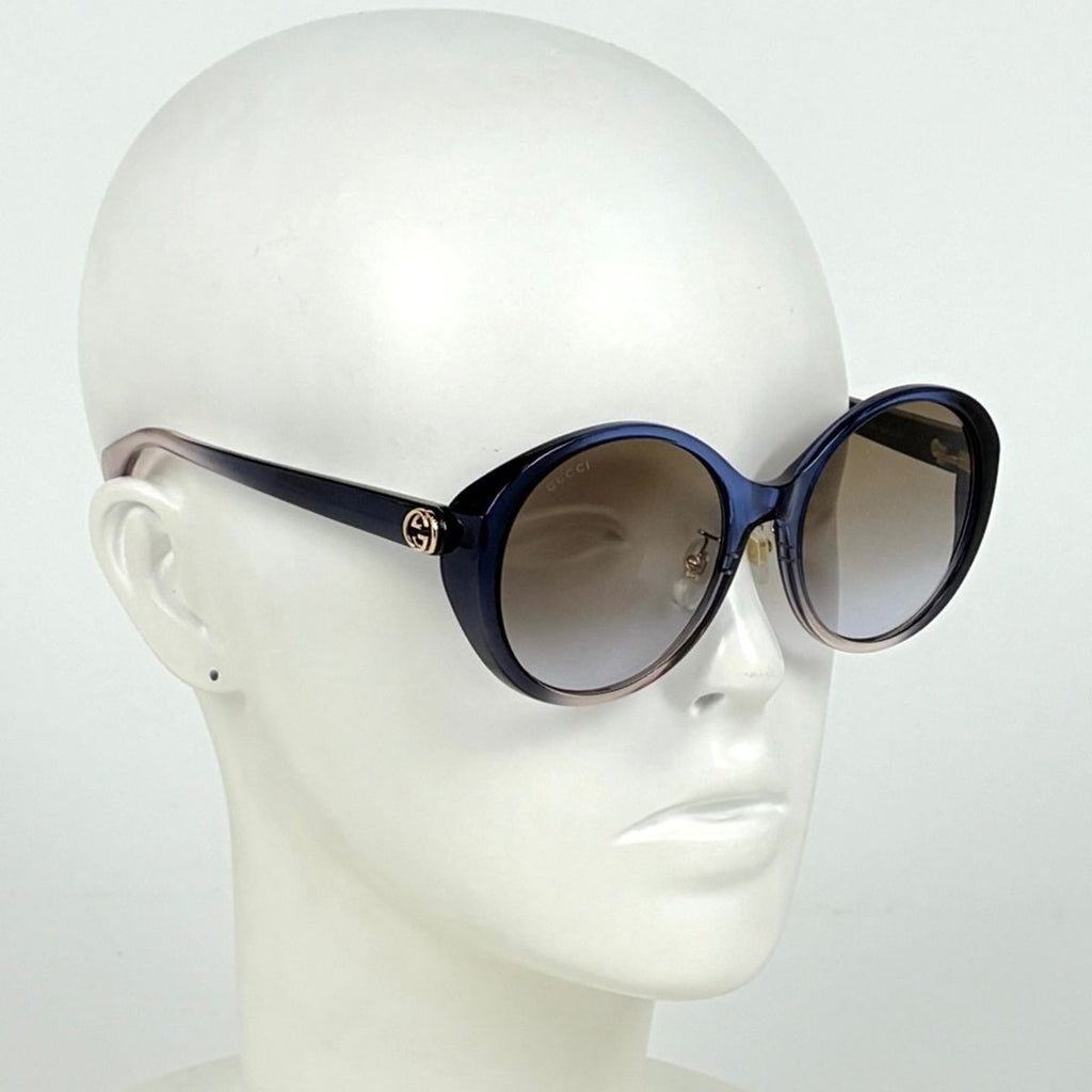 Gucci Interlocking Gradient Sunglasses Acetate Blue Eyewear — view 6