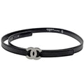 Chanel CC Logo Belt 97 Leather Black