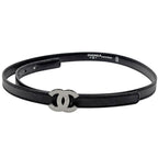 Chanel CC Logo Belt 97 Leather Black