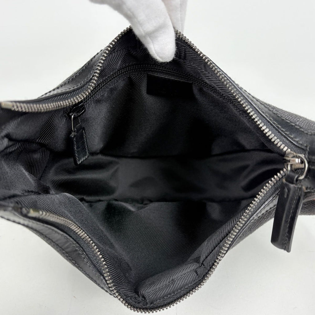 Gucci GG Pattern Shoulder Bag Canvas Black — view 8