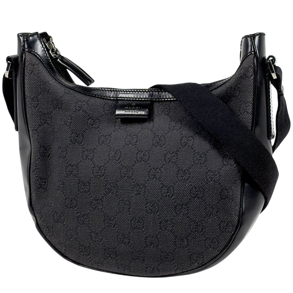 Gucci GG Pattern Shoulder Bag Canvas Black