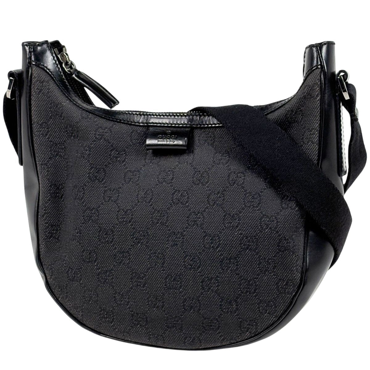 Gucci GG Pattern Shoulder Bag Canvas Black