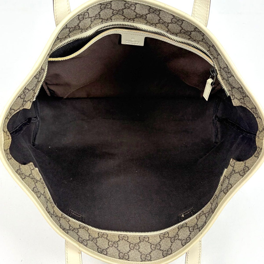 Gucci GG Pattern Tote Shoulder Bag Beige Ivory — view 7