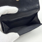 Chanel CC Logo Bifold Wallet 19 Small Flap Leather Black — view 6