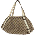 Gucci GG Pattern Shoulder Bag Tote Abbey Canvas Brown Ivory