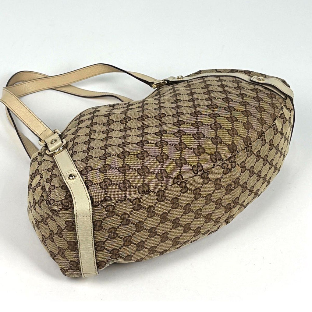 Gucci GG Pattern Shoulder Bag Tote Abbey Canvas Brown Ivory — view 2