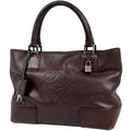 Loewe Amazona Justa Tote Anagram Handbag Leather Brown