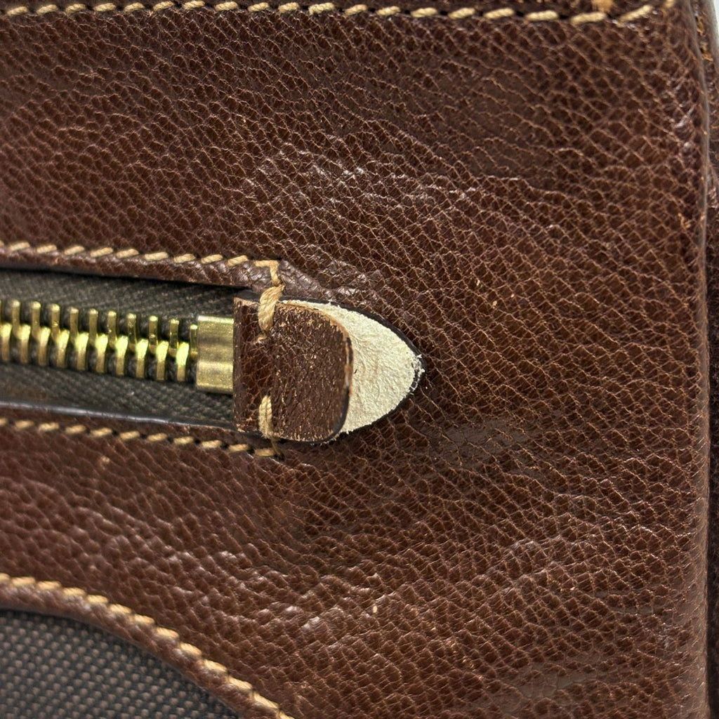 Prada Logo Jacquard Shoulder Bag Canvas Brown — view 5