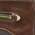 Prada Logo Jacquard Shoulder Bag Canvas Brown — view 5