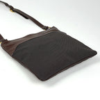 Prada Logo Jacquard Shoulder Bag Canvas Brown — view 2