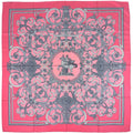 Hermes Carre 90 les Tuileries Roulis Park Scarf Silk Pink Gray