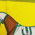 Hermes Carre 90 Couvertures Et Tenues de Jour Horsewear Scarf Silk Yellow — view 3