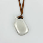 Hermes Perfume Bottle Necklace 925 Sterling Silver Leather — view 2