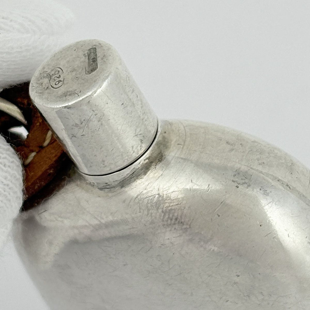 Hermes Perfume Bottle Necklace 925 Sterling Silver Leather — view 5
