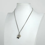 Chanel Camellia Necklace CC Logo Silver Plated — view 5
