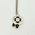 Chanel Camellia Necklace CC Logo Silver Plated — view 2