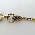Chanel CC Logo Necklace Heart Metal Gold Pink — view 4